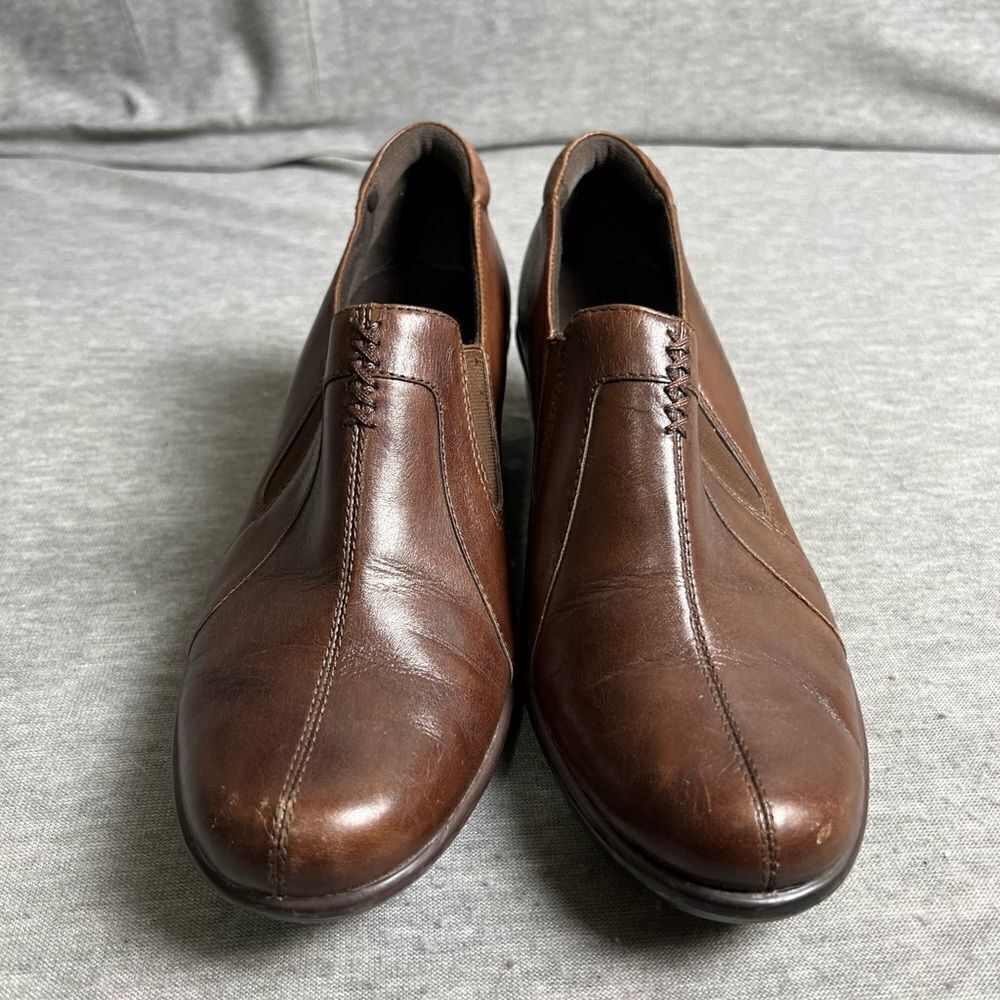 Clarks Partridge Brown Heeled shoe's Clogs slip on 80443 Women's‎ Size 9M